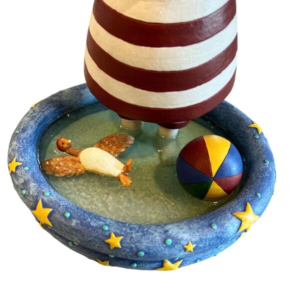 DEMDACO Bennington Christmas Summer Santa Figurine Wading In Pool - Picture 6 of 7